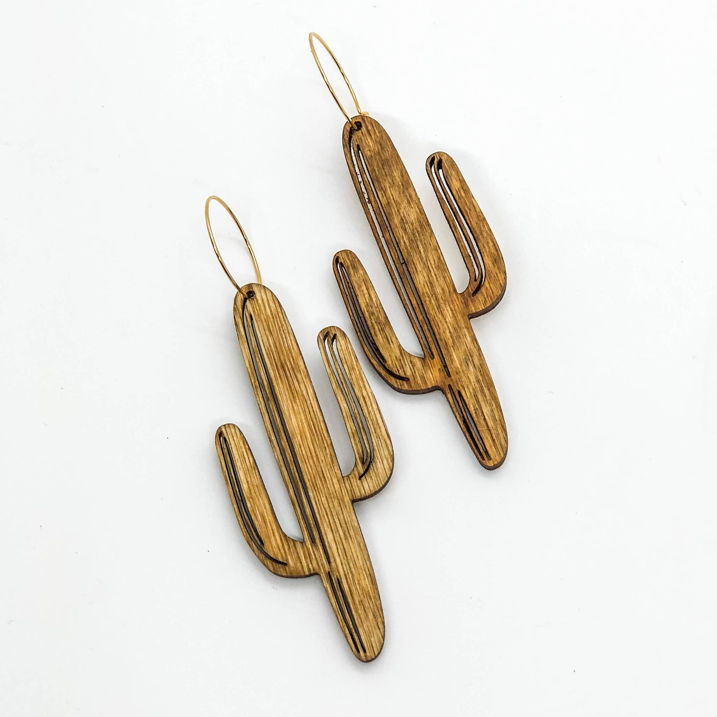 Natural Wood Earrings | CACTUS