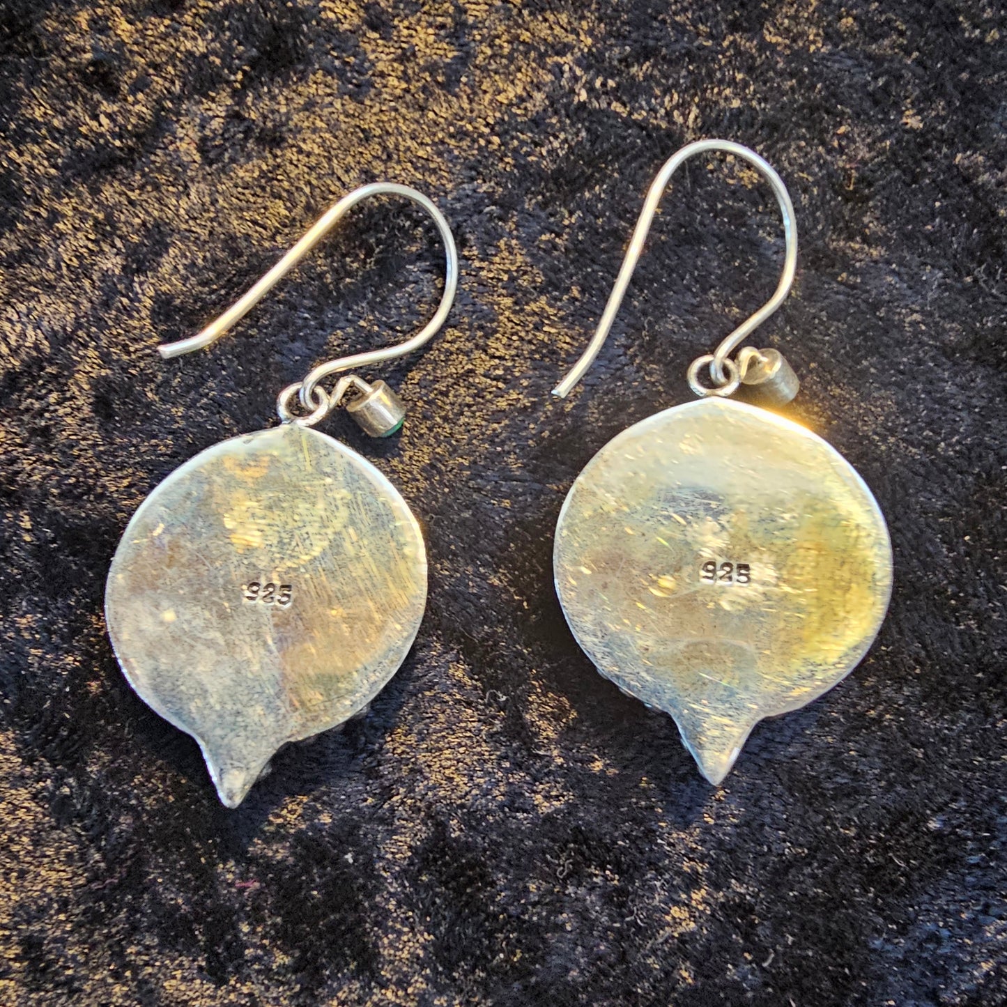 Tagua Nut OM and Opal Earrings