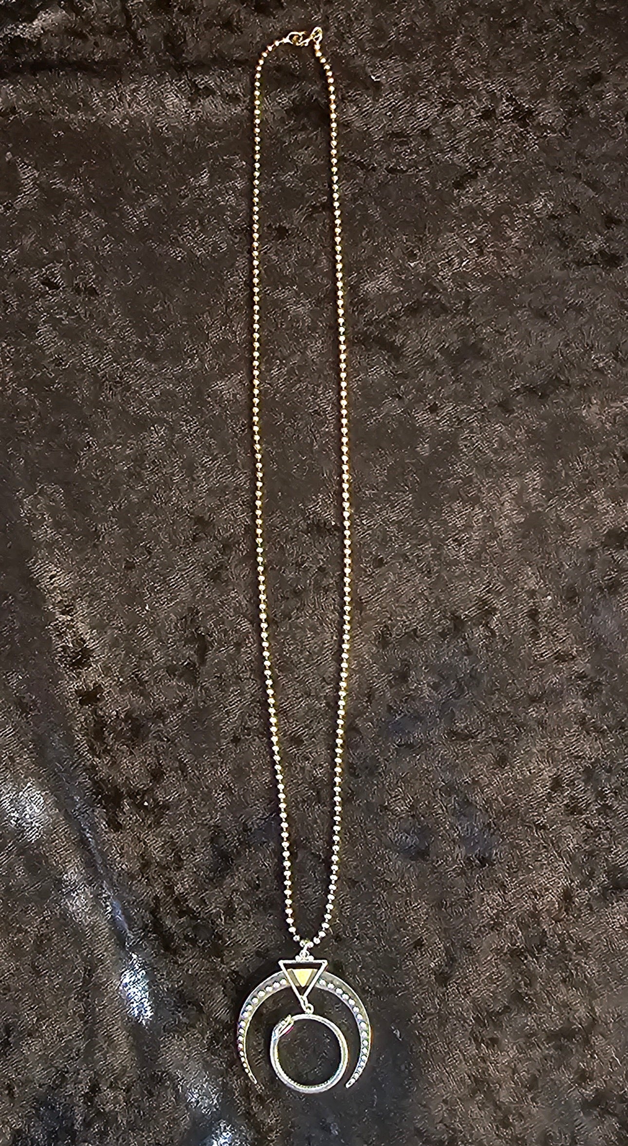 Horned Moon + Ouroboros Sterling Silver Necklace