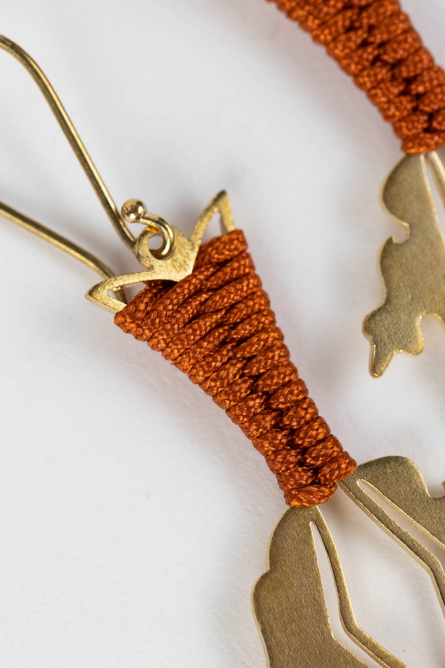 Brass Fire Spear Earrings
