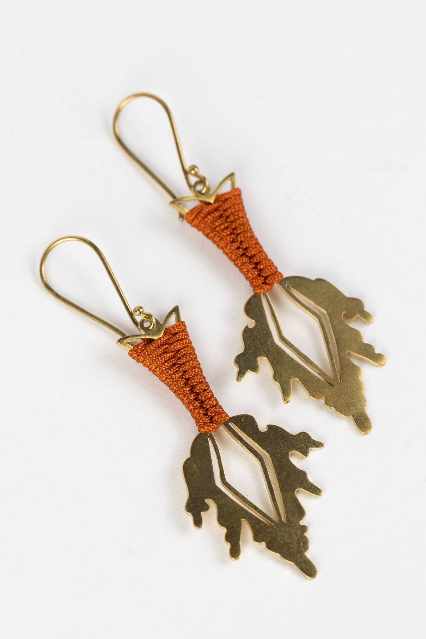 Brass Fire Spear Earrings