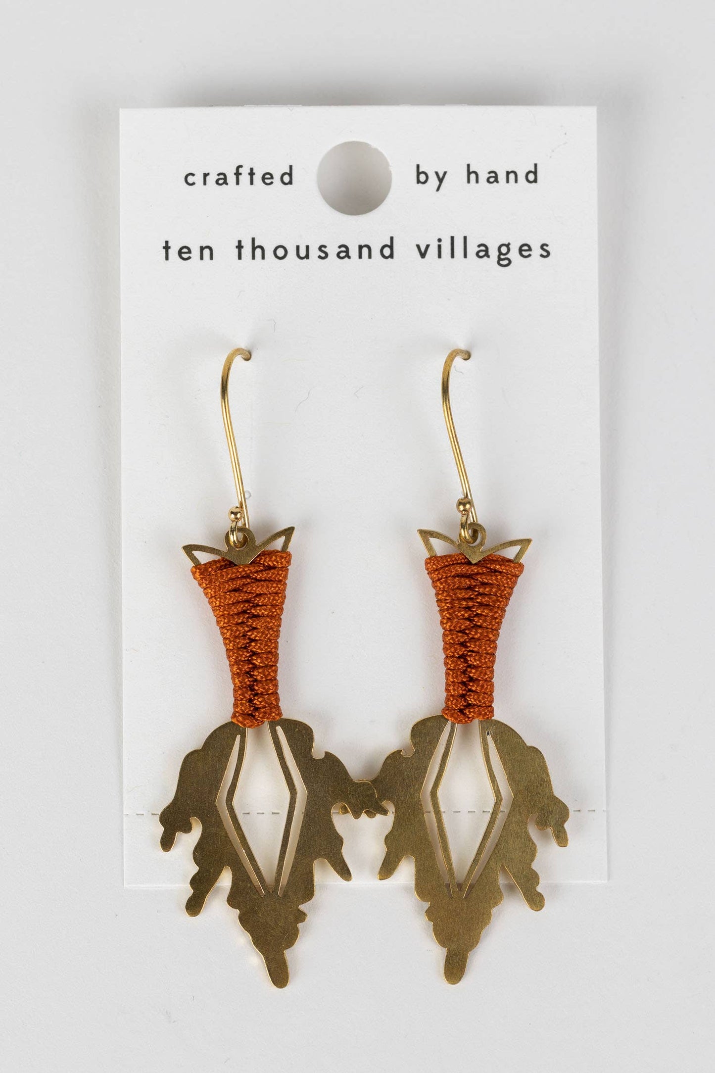 Brass Fire Spear Earrings