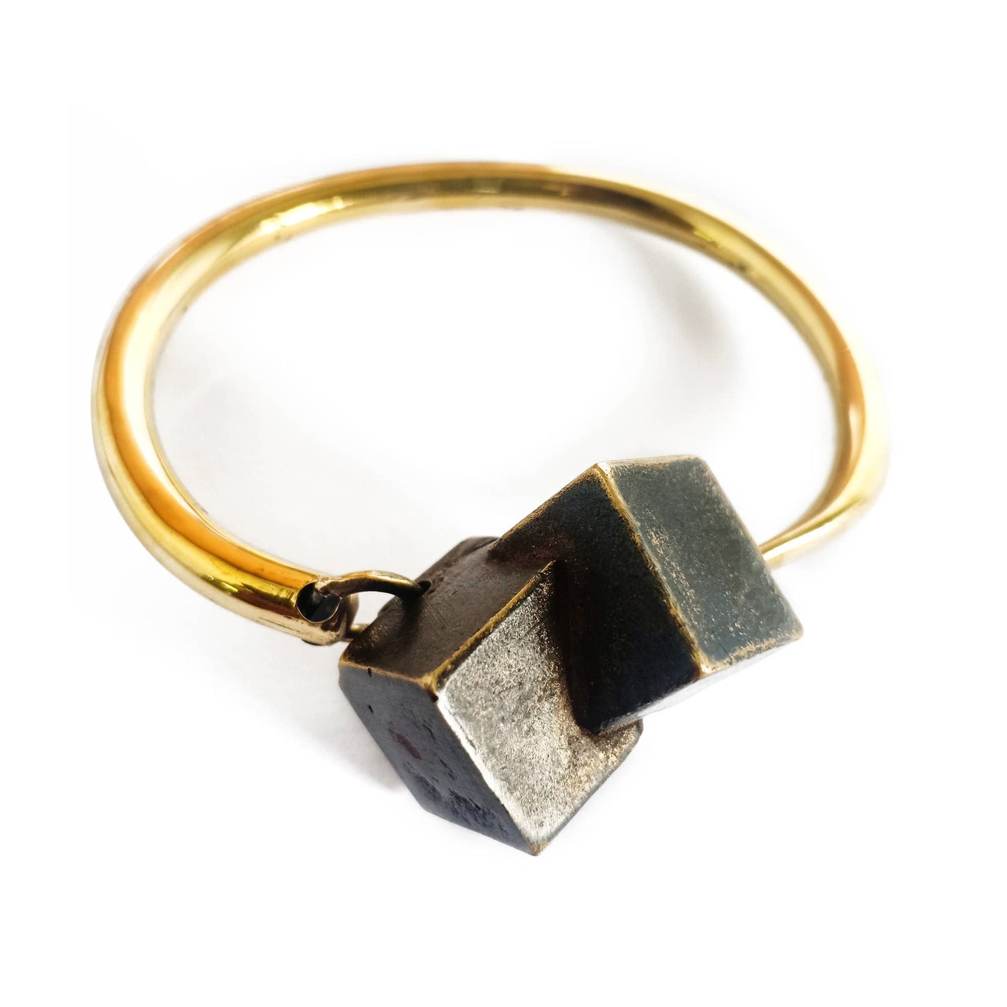 Pyrite Bangle Brass