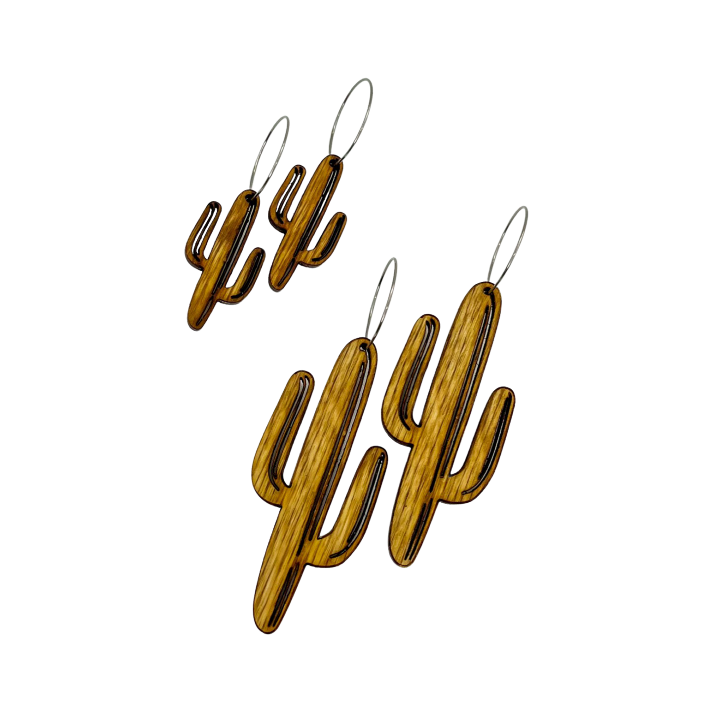 Natural Wood Earrings | CACTUS