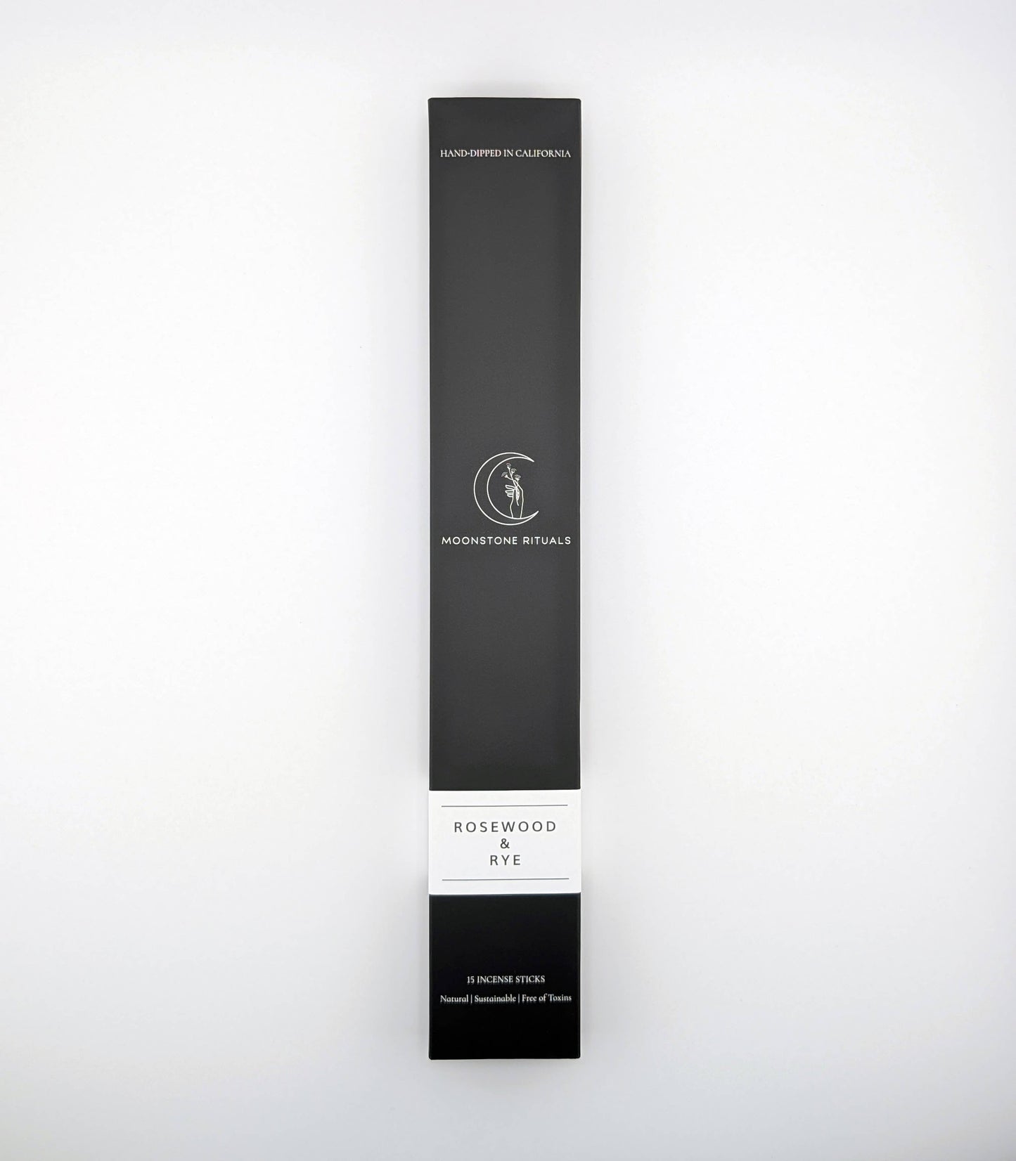 Black and white box with 'Moonstone Rituals' branding on a white background