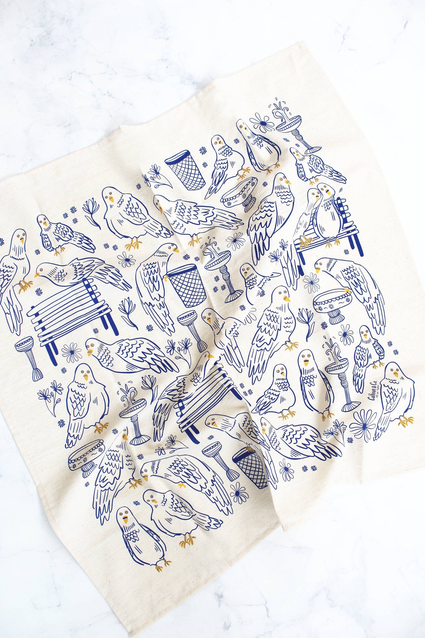 Park Pigeon Pals Screen Printed Tea Towel | Calhoun & Co.