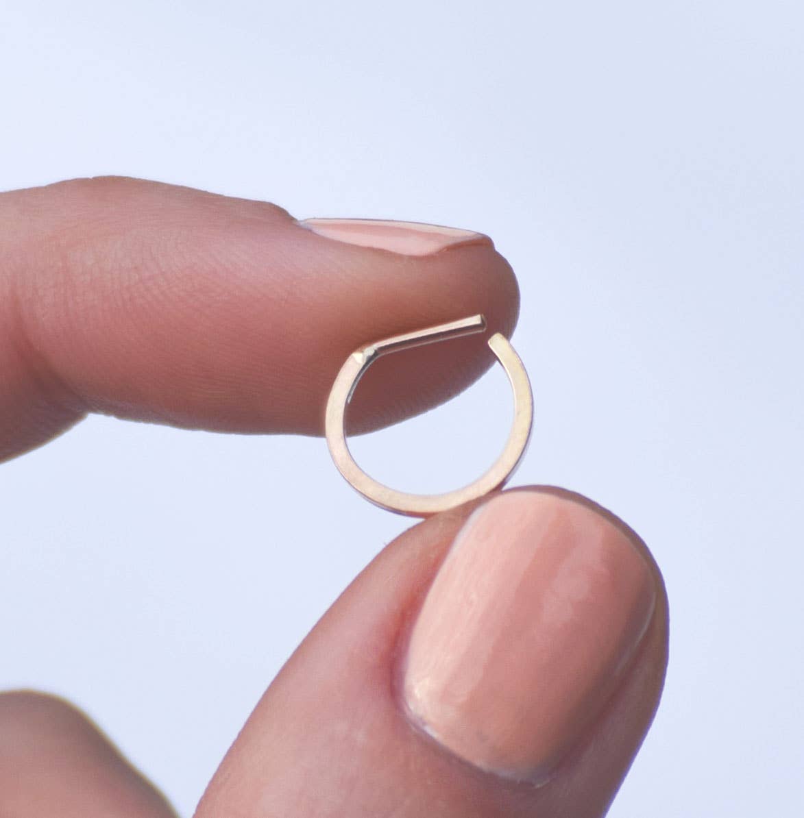 14 K Gold Filled Thin Square Septum Ring - Khandava