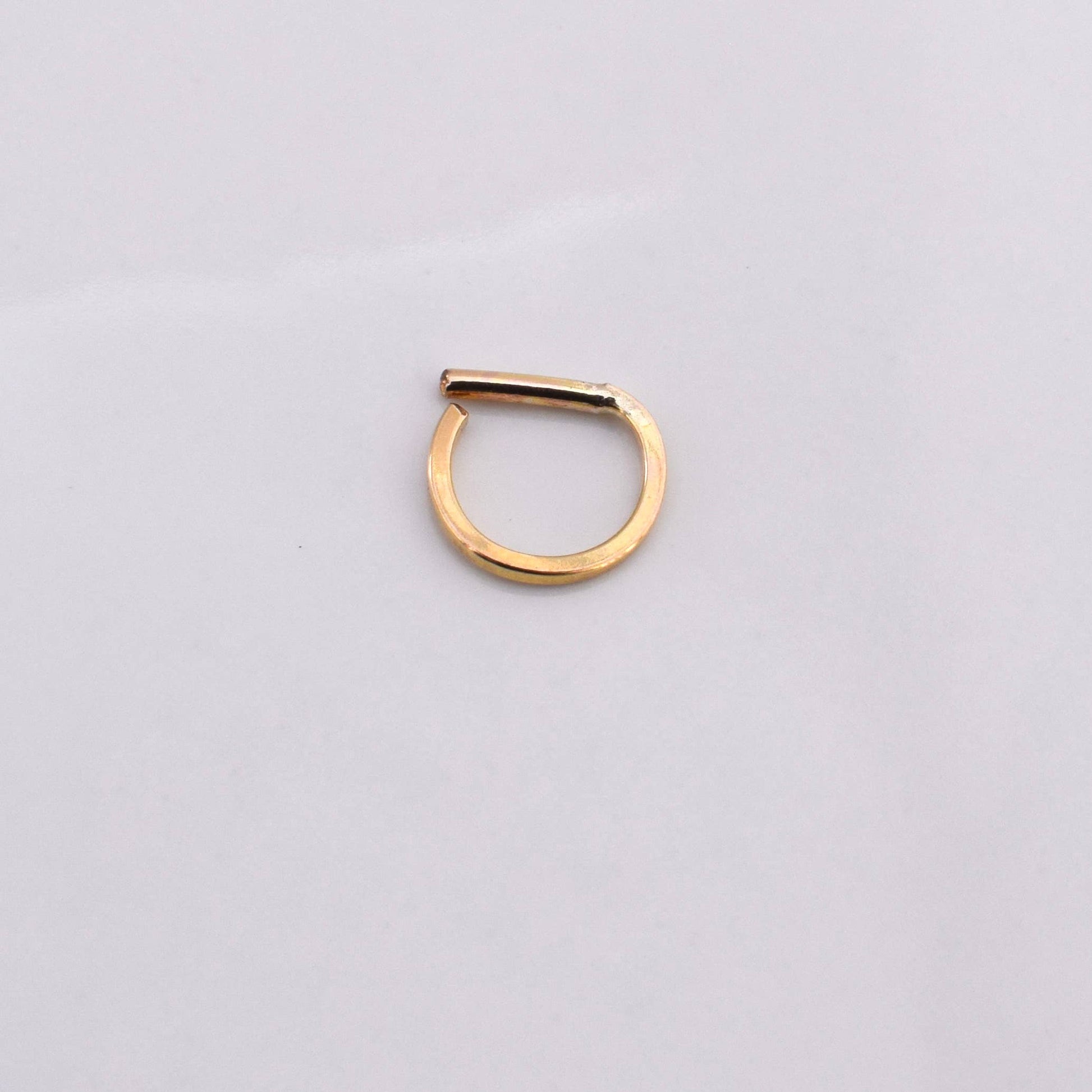 14 K Gold Filled Thin Square Septum Ring - Khandava