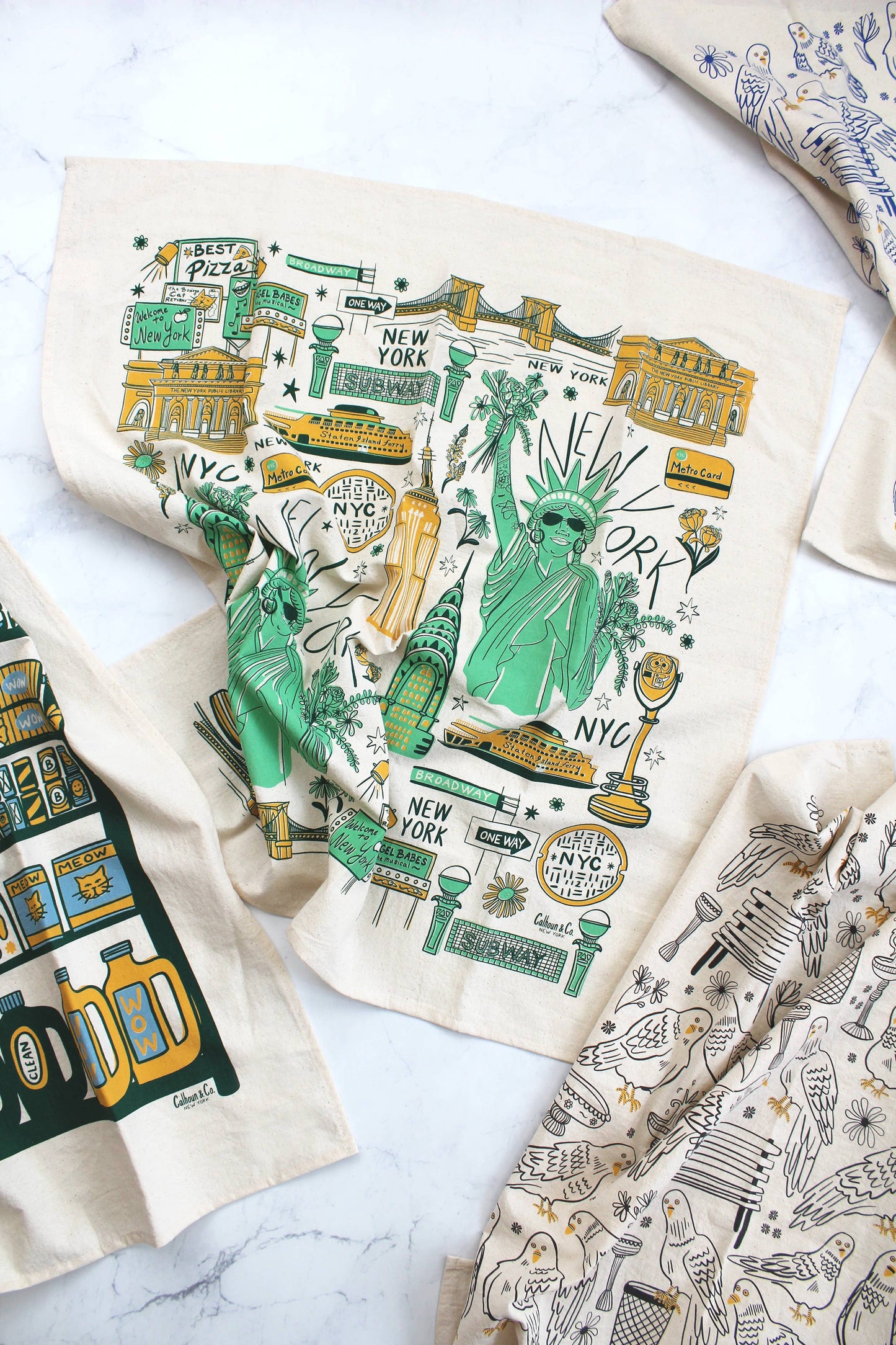 Park Pigeon Pals Screen Printed Tea Towel | Calhoun & Co.