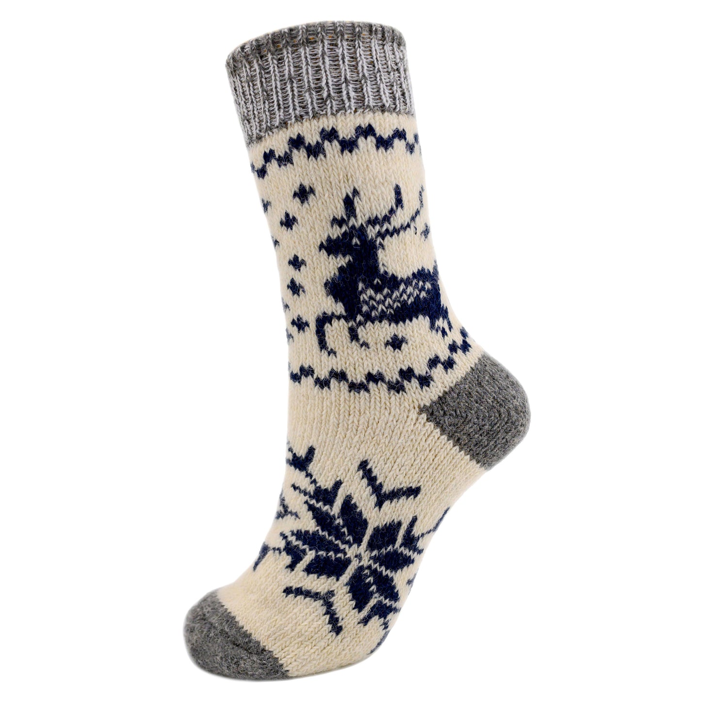 Blanca Reindeer Slouchy Wool Socks – Warm Dry - Foot Wool Socks - Khandava