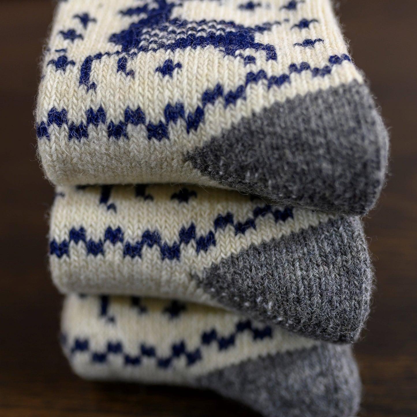 Blanca Reindeer Slouchy Wool Socks – Warm Dry - Foot Wool Socks - Khandava