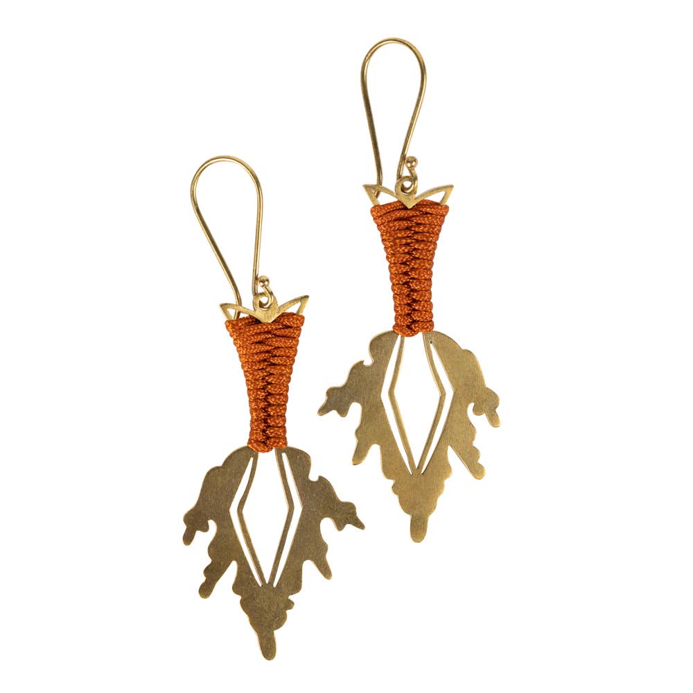 Brass Fire Spear Earrings - Khandava