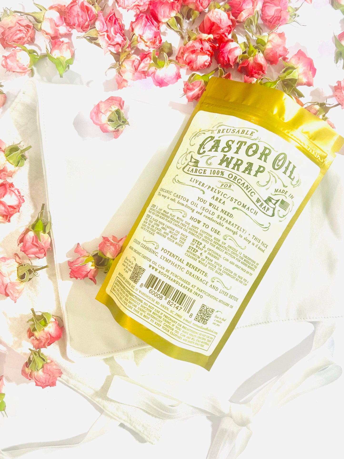 Castor Oil Wrap — 100% Organic, USA Handmade, Large - Khandava