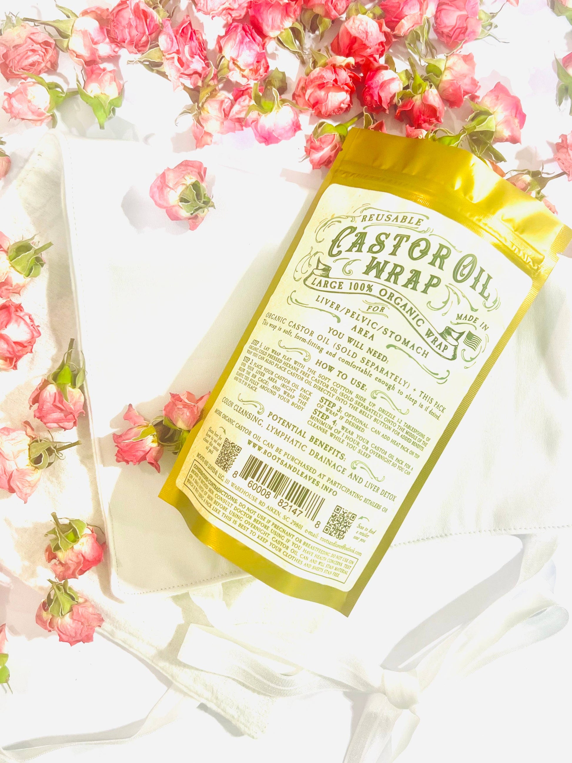 Castor Oil Wrap — 100% Organic, USA Handmade, Large - Khandava