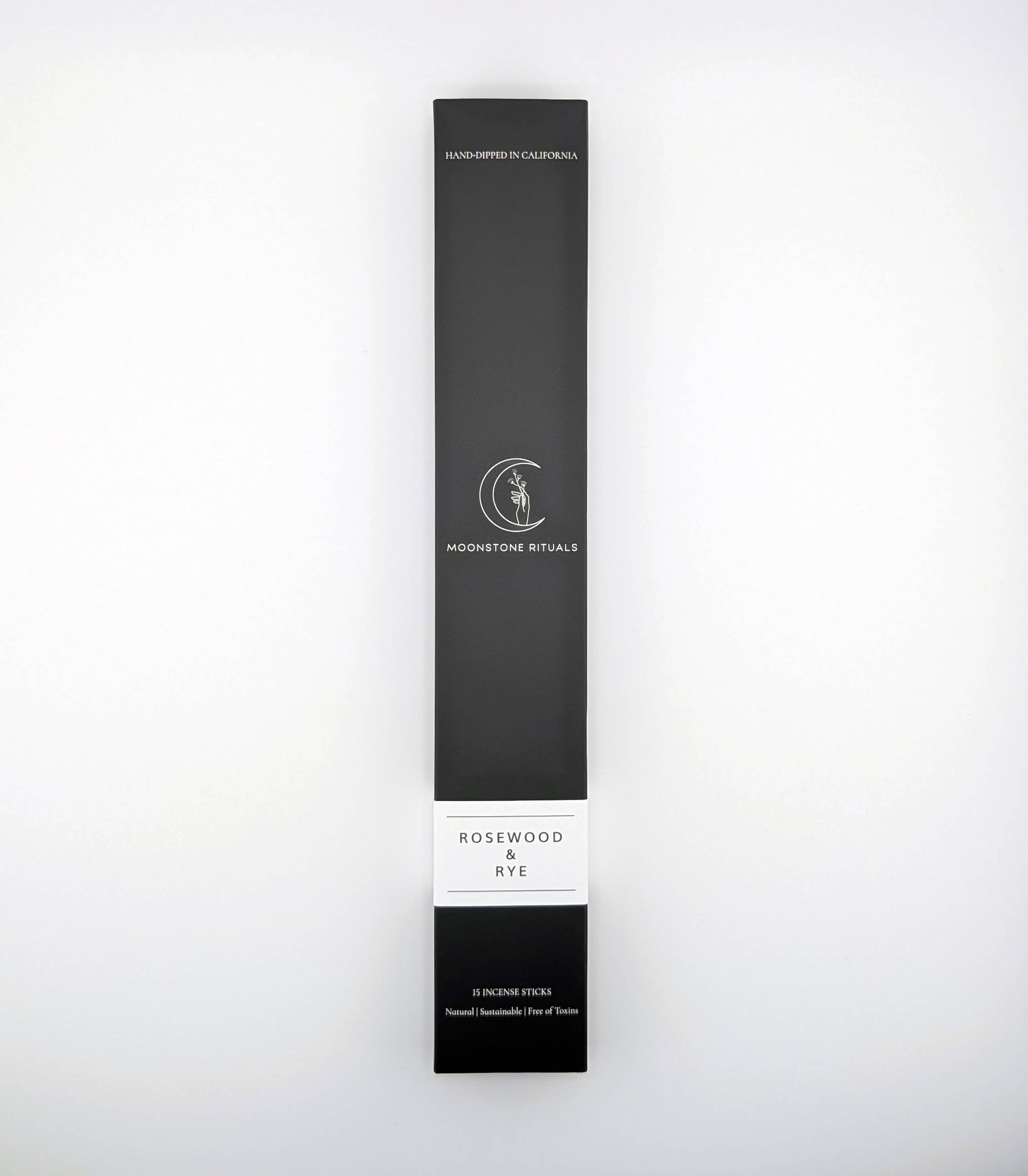 Black and white box with 'Moonstone Rituals' branding on a white background