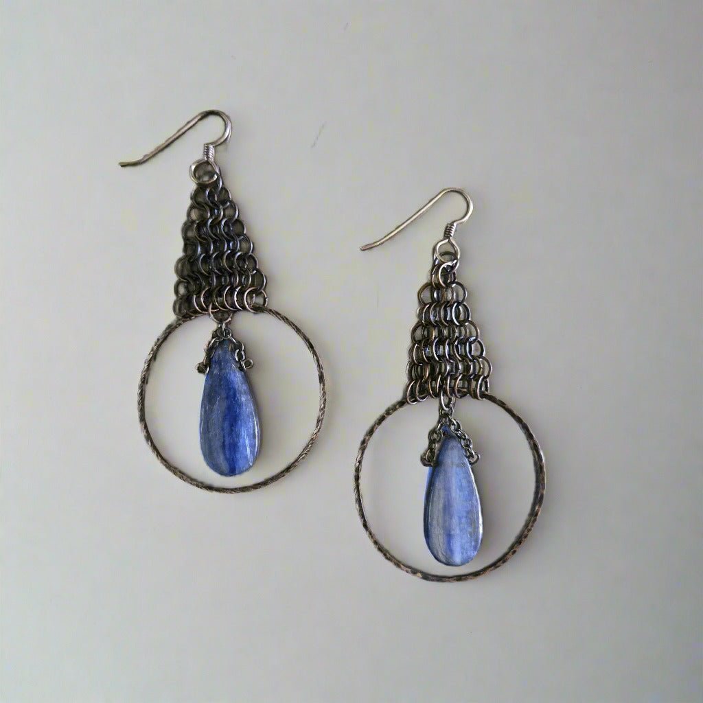 Chainmail and Kyanite Hoops - Khandava