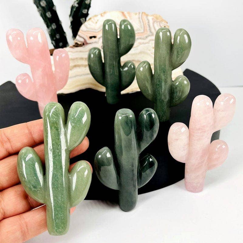 Crystal Cactus - Carved Stone - Khandava