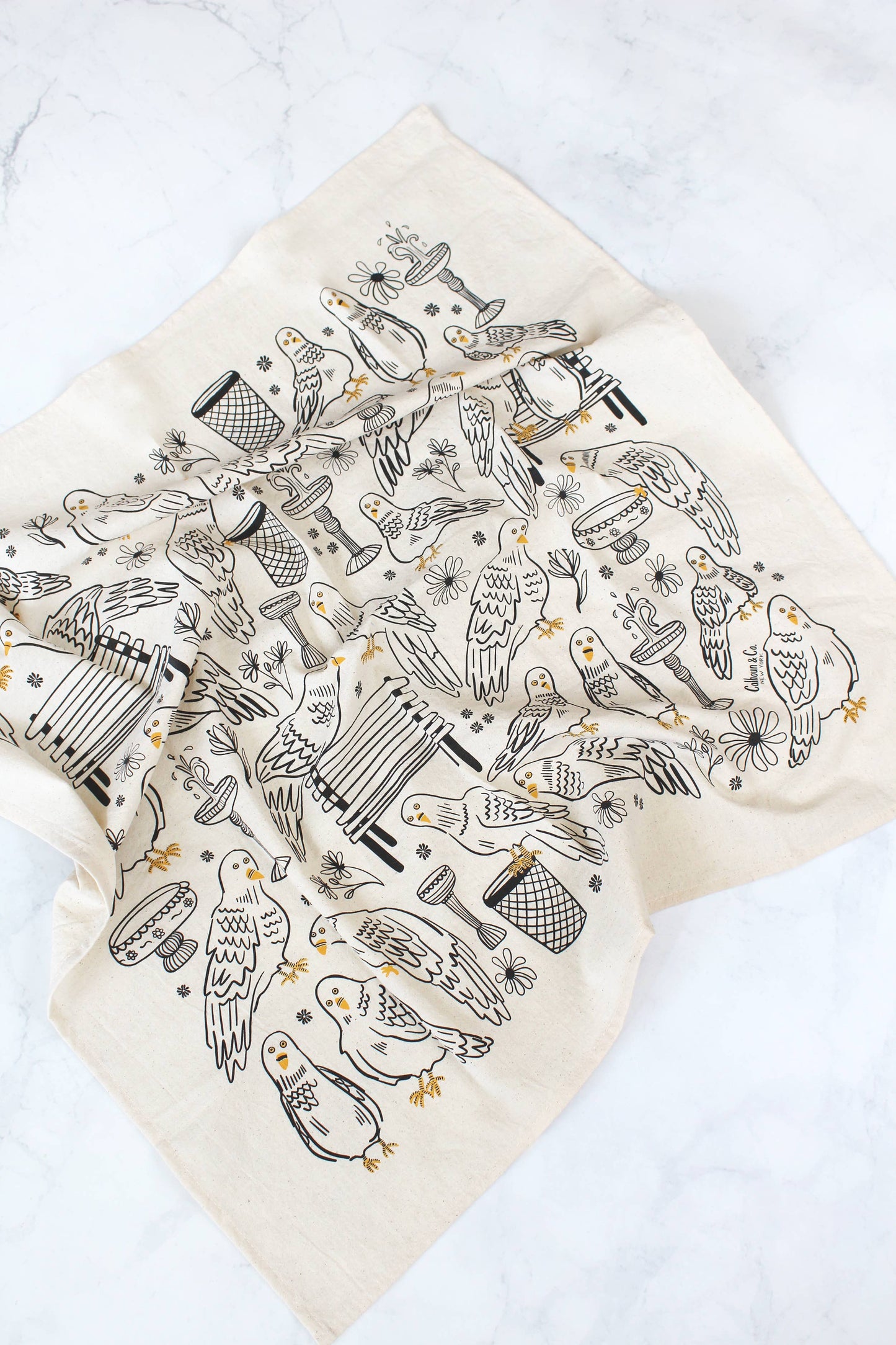 Park Pigeon Pals Screen Printed Tea Towel | Calhoun & Co.