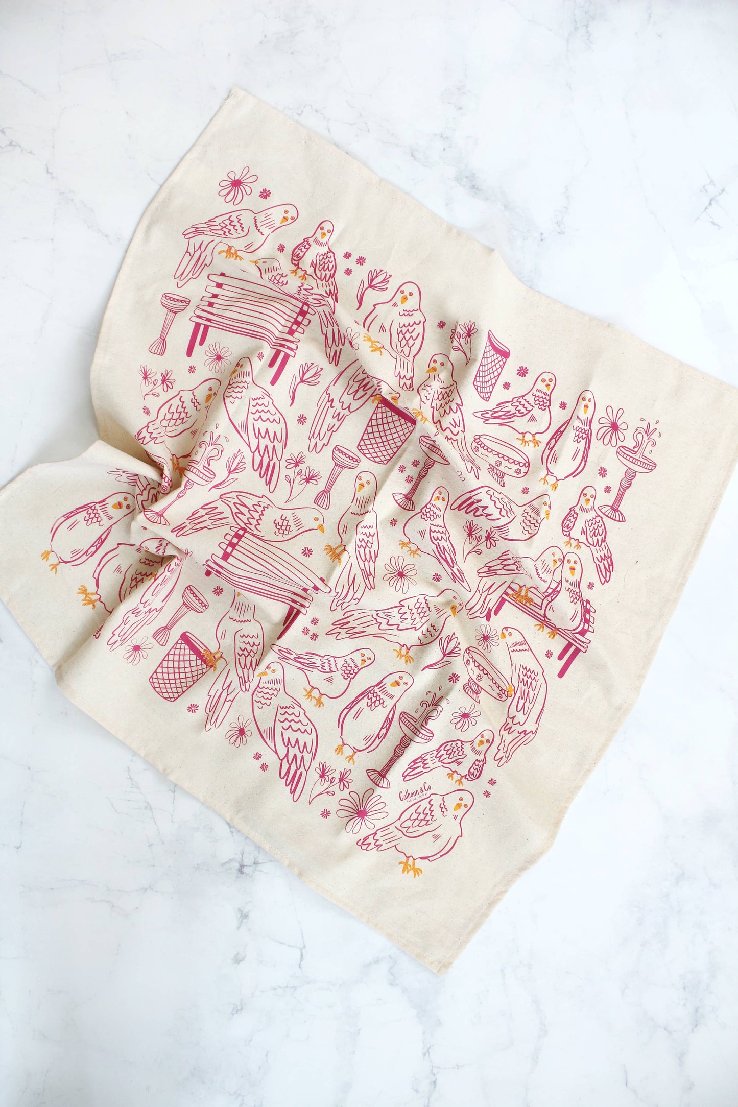 Park Pigeon Pals Screen Printed Tea Towel | Calhoun & Co.