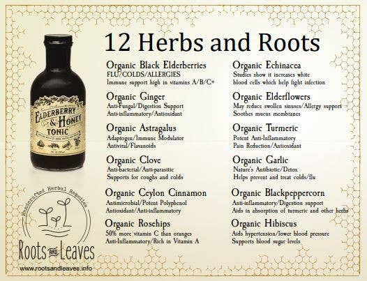 Elderberry & Honey Tonic, 16 oz - Khandava