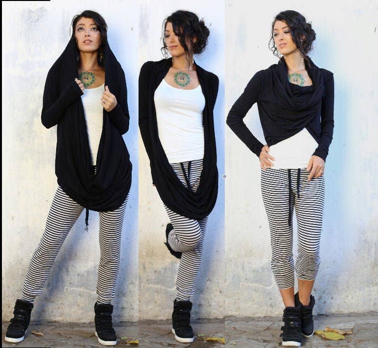 FINAL SALE Infinity Shrug – Certified Organic Long - Sleeve Hoodie / Layer – SATI CREATION - Khandava