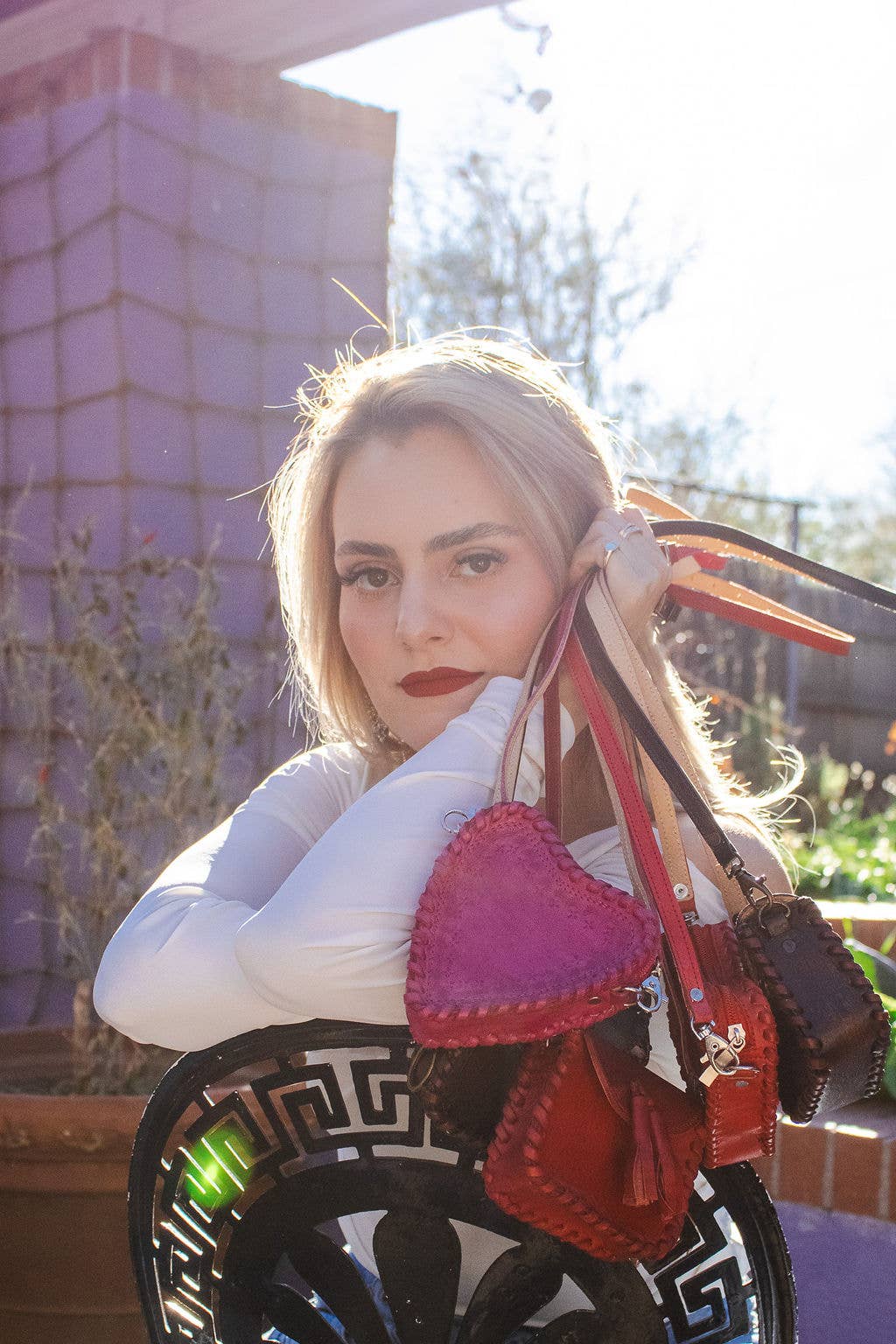 Hand - Tooled Heart Mini Crossbody Bag — Full - Grain Mexican Leather Purse - FINAL SALE - Khandava