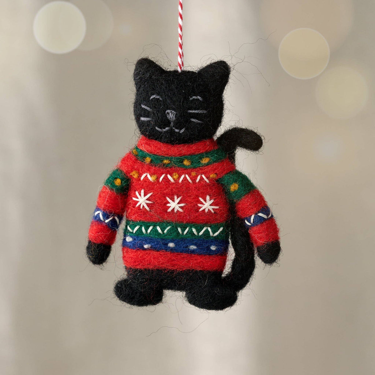 Kalo Ugly Sweater Cat Ornament - Khandava