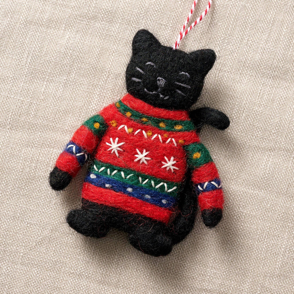 Kalo Ugly Sweater Cat Ornament - Khandava
