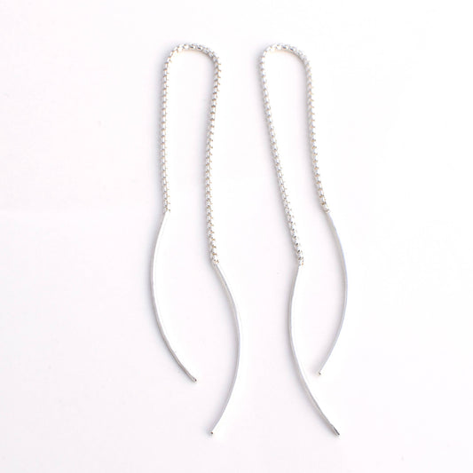 Long Boomerang Chain Ear Threaders - Khandava