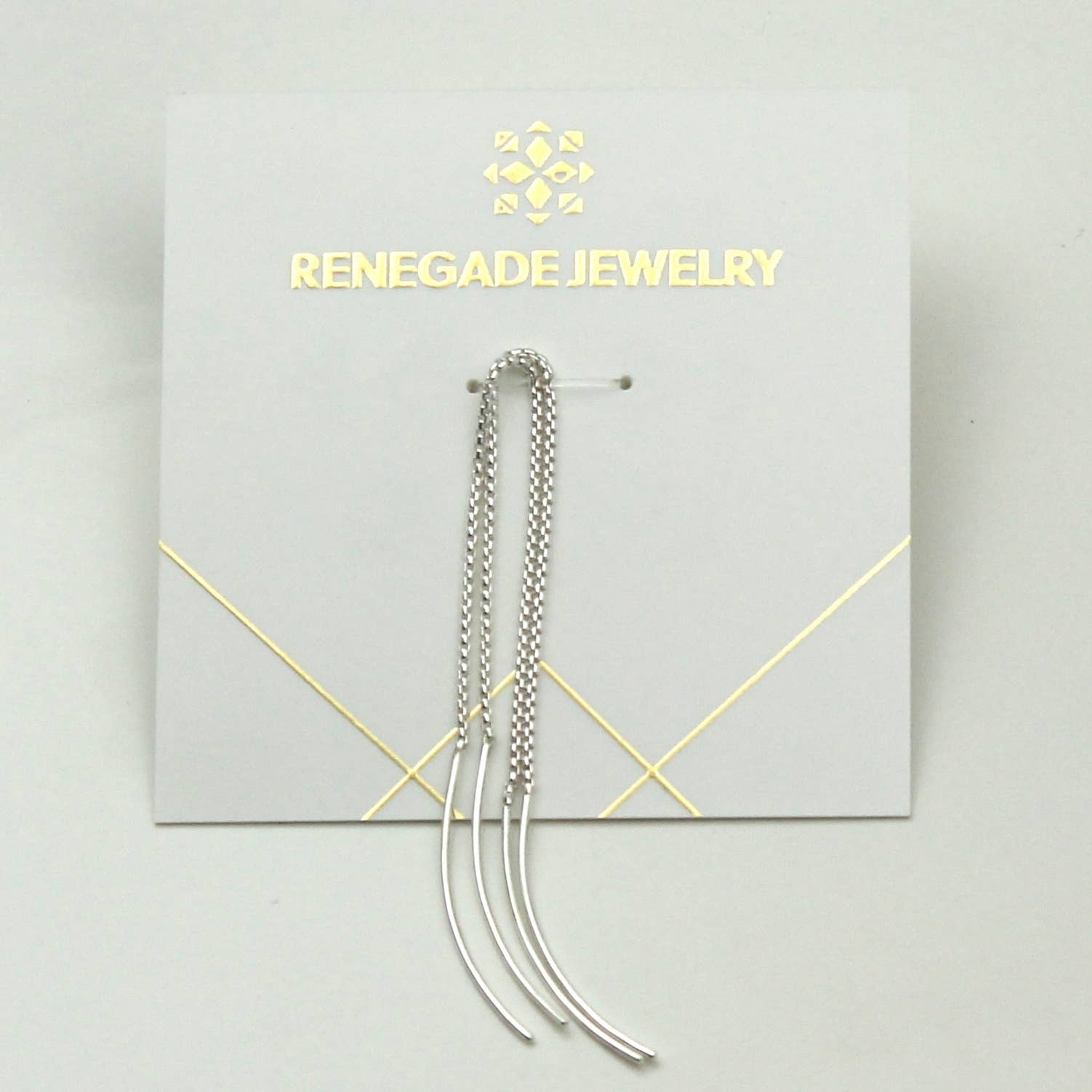 Long Boomerang Chain Ear Threaders - Khandava
