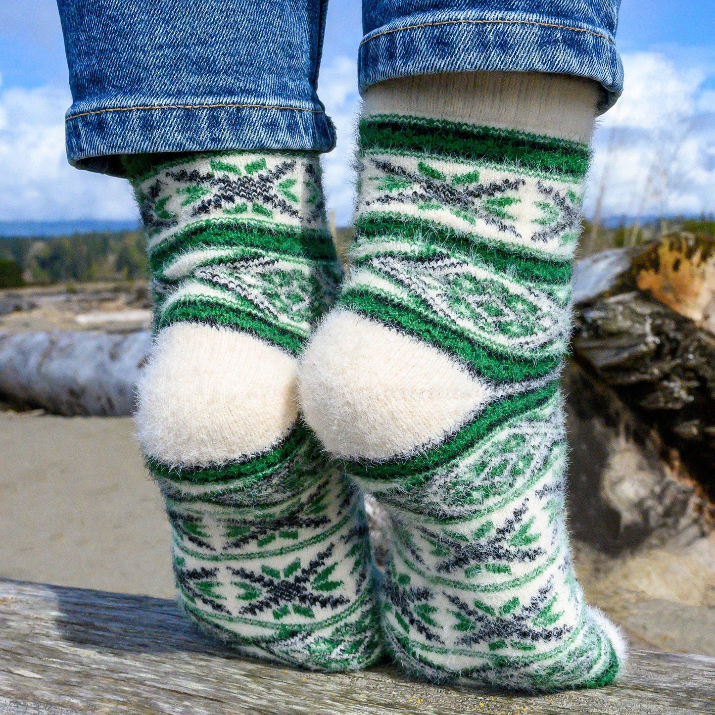 Malta Forest Green - Ultra Soft Crew Socks | Wool & Bamboo - Khandava