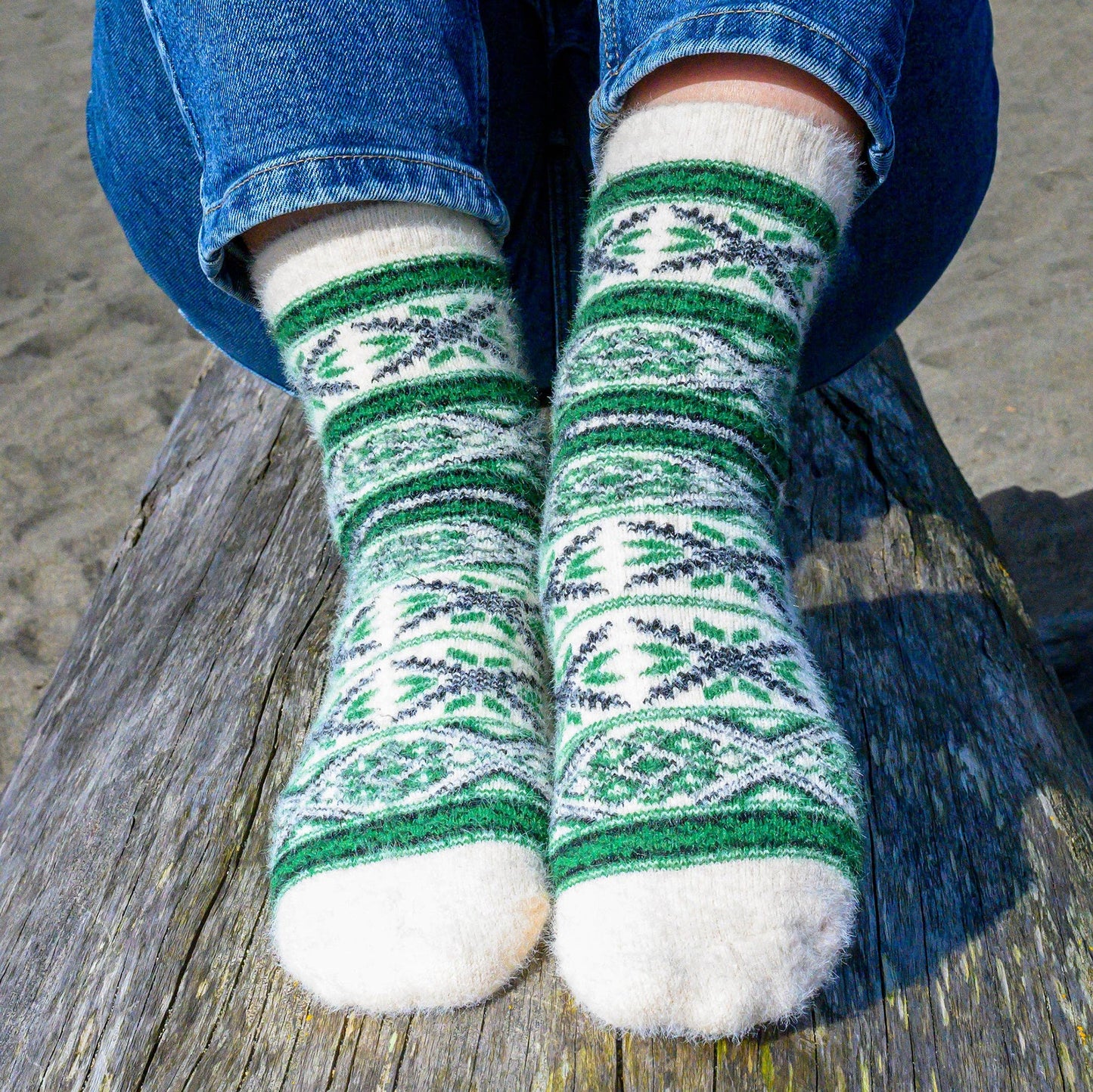 Malta Forest Green - Ultra Soft Crew Socks | Wool & Bamboo - Khandava