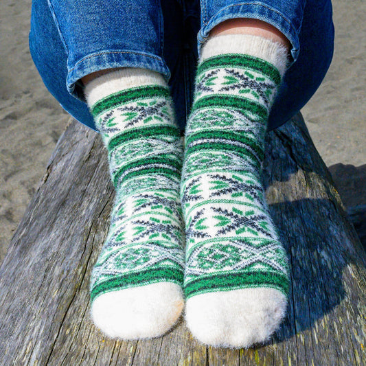 Malta Forest Green - Ultra Soft Crew Socks | Wool & Bamboo - Khandava