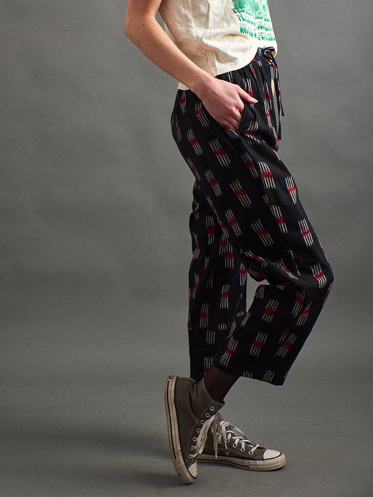 Miller Easy Pant Black ~ Ikat - Khandava