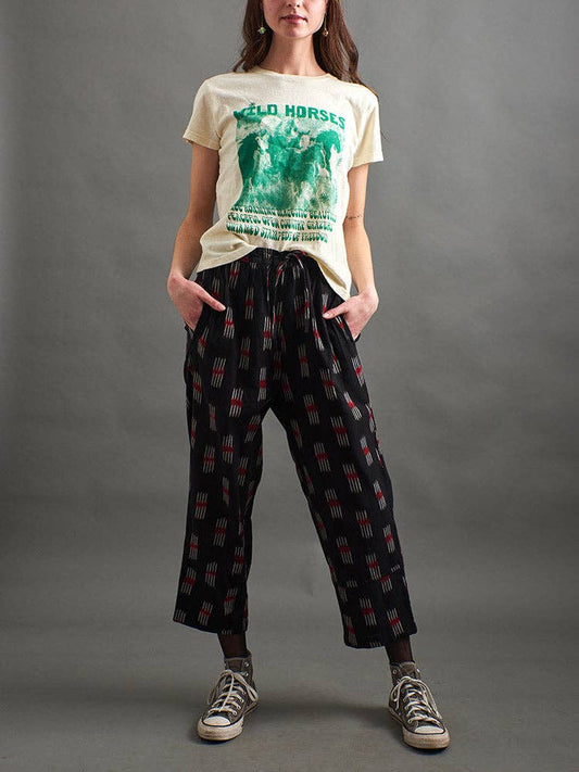 Miller Easy Pant Black ~ Ikat - Khandava