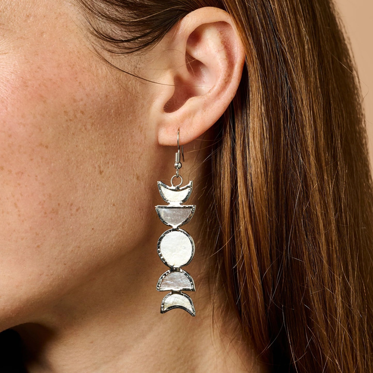 Moon Phases Capiz Earrings - Khandava