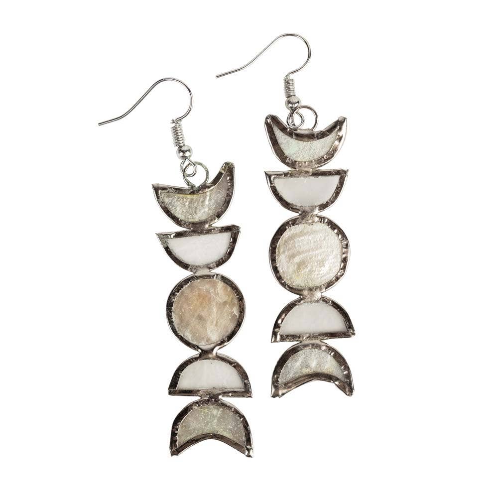 Moon Phases Capiz Earrings - Khandava