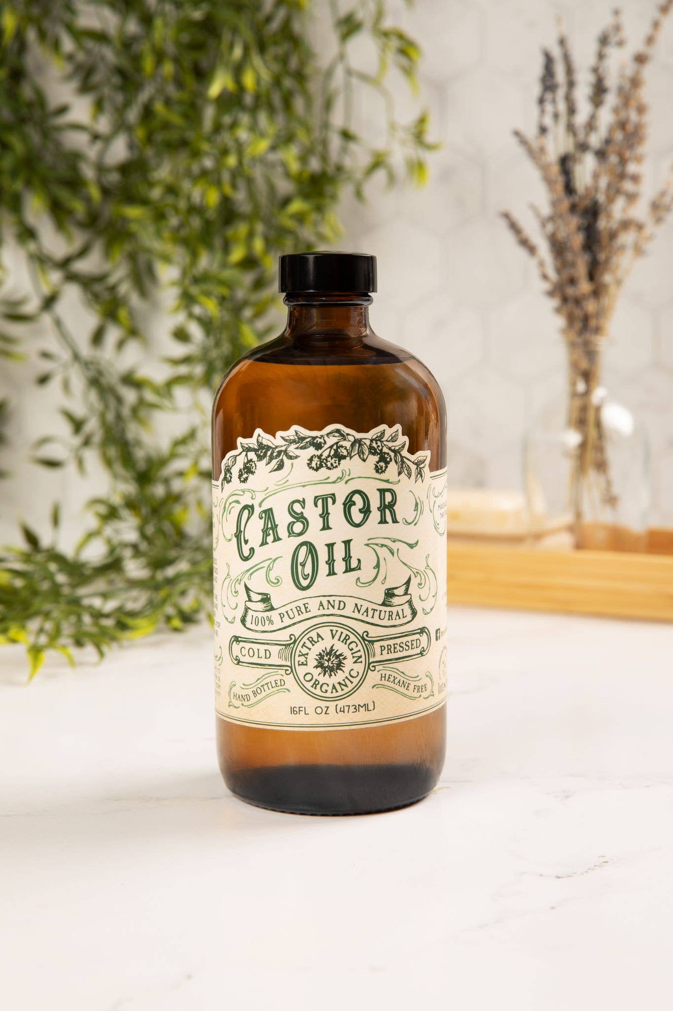 Organic Cold Pressed Castor Oil Hexane Free USA bottled - Khandava