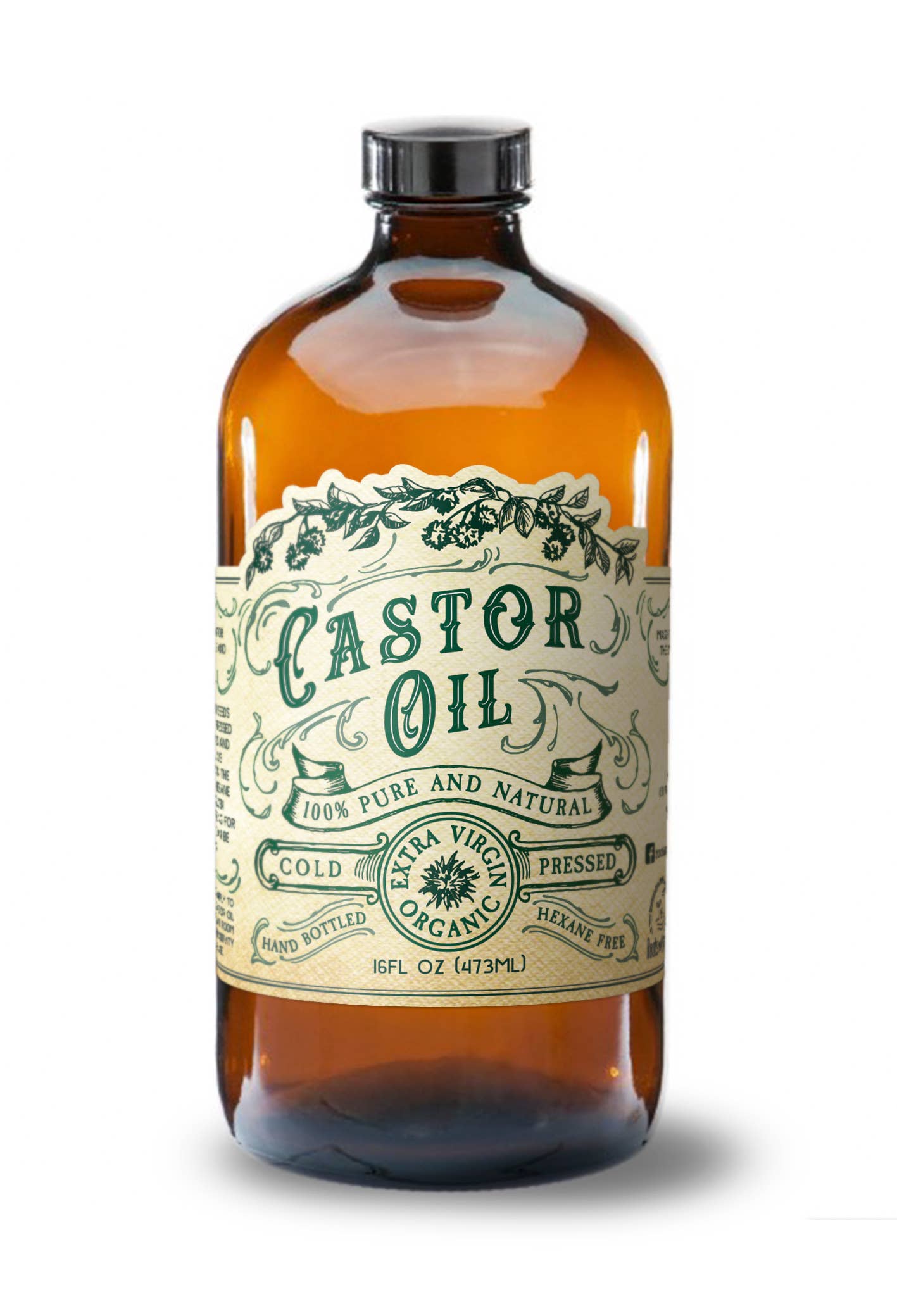 Organic Cold Pressed Castor Oil Hexane Free USA bottled - Khandava