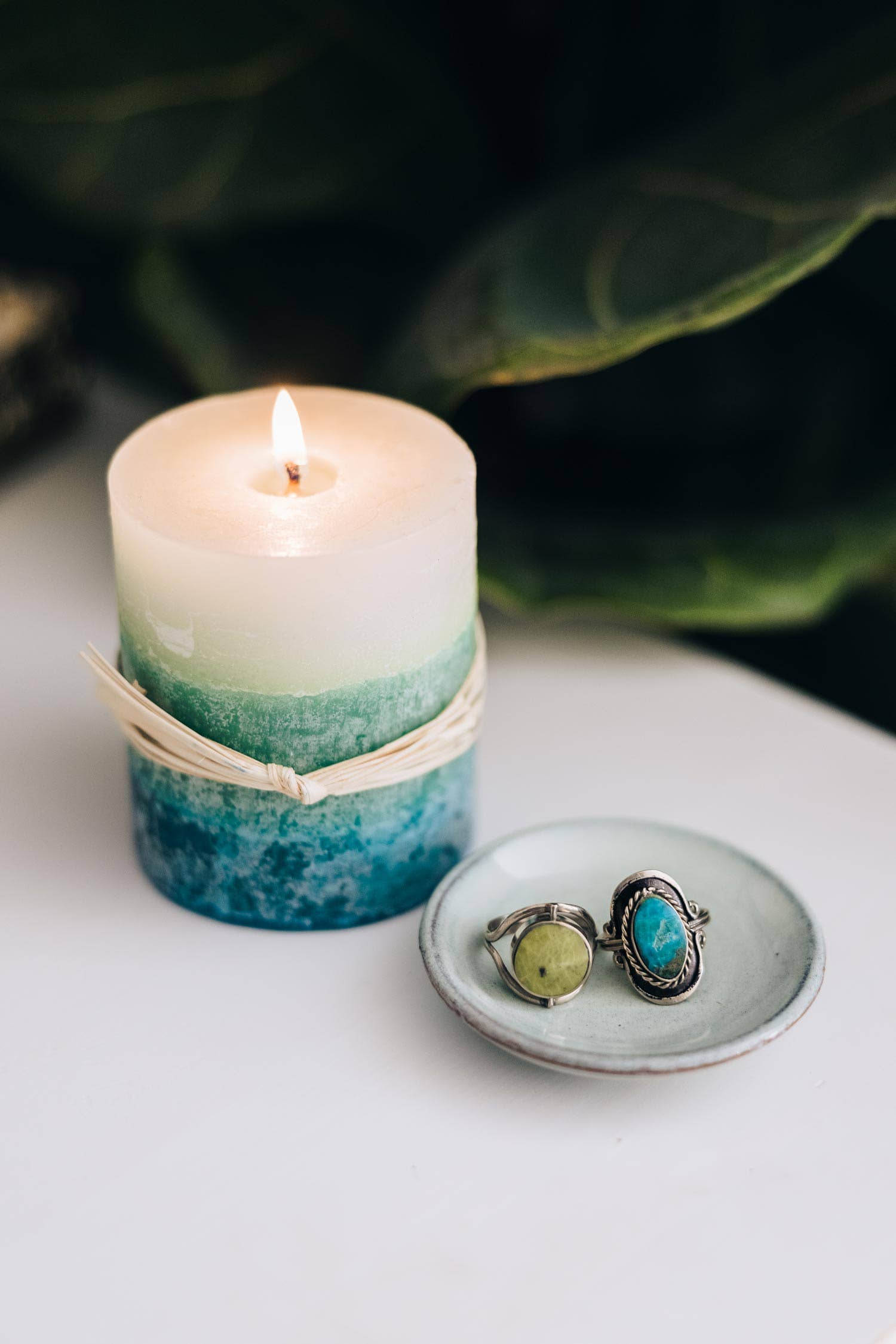 Peruvian Turquoise Sky Stone Ring - Khandava