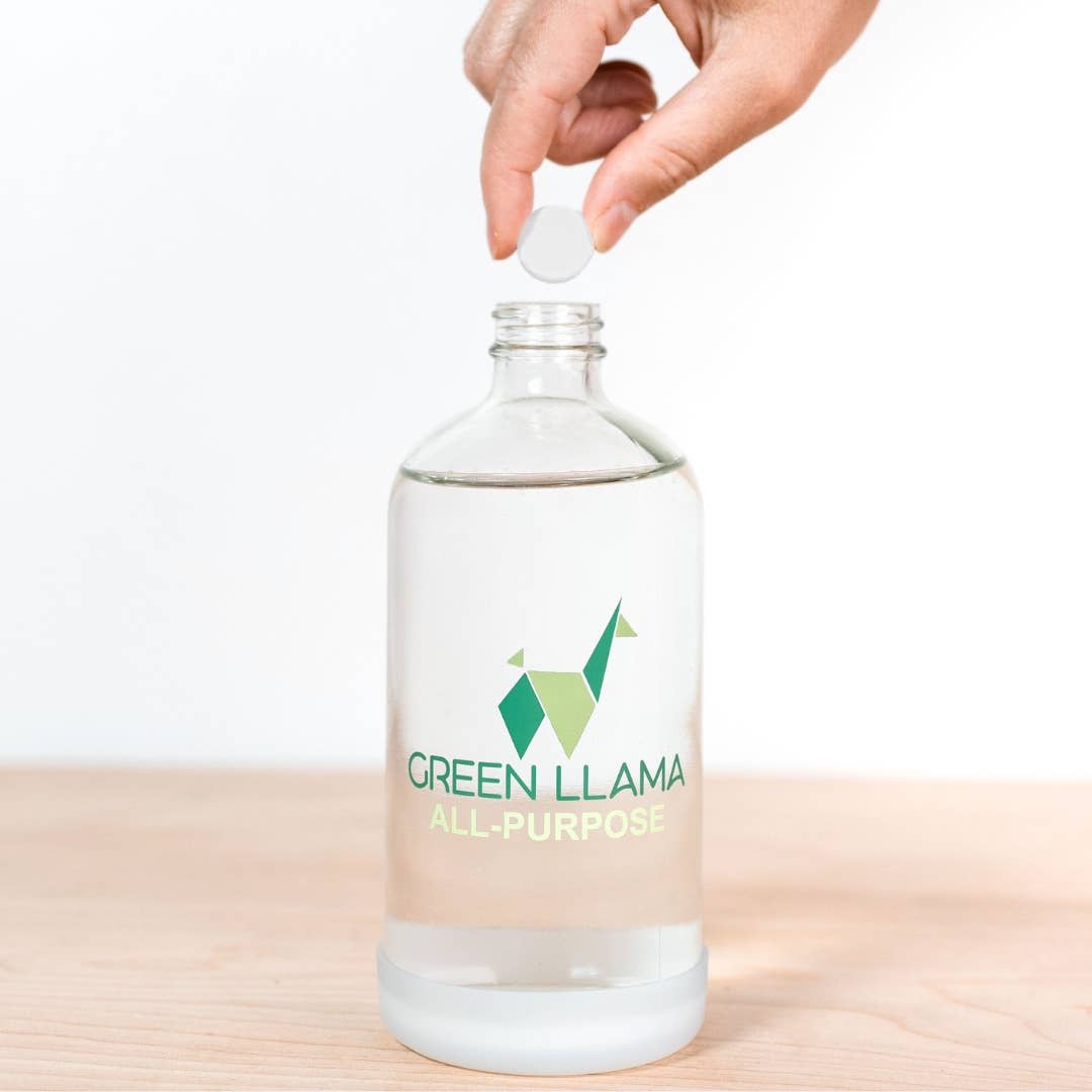 Refillable All - Purpose Cleaning Kit with Lemongrass Essential Oil – Glass Bottle & Sleeve - Khandava