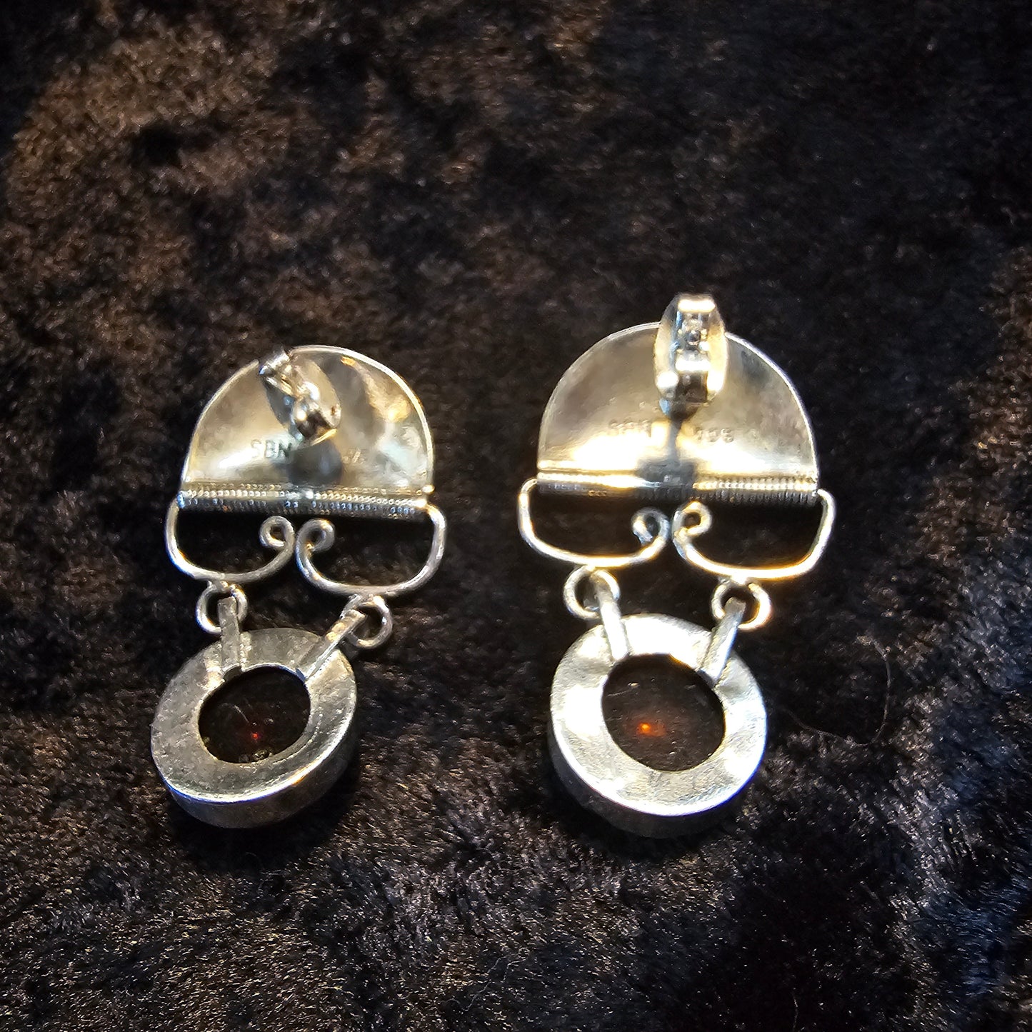 Sun Post Earrings ~ Amber with a A Touch of Gold - Khandava