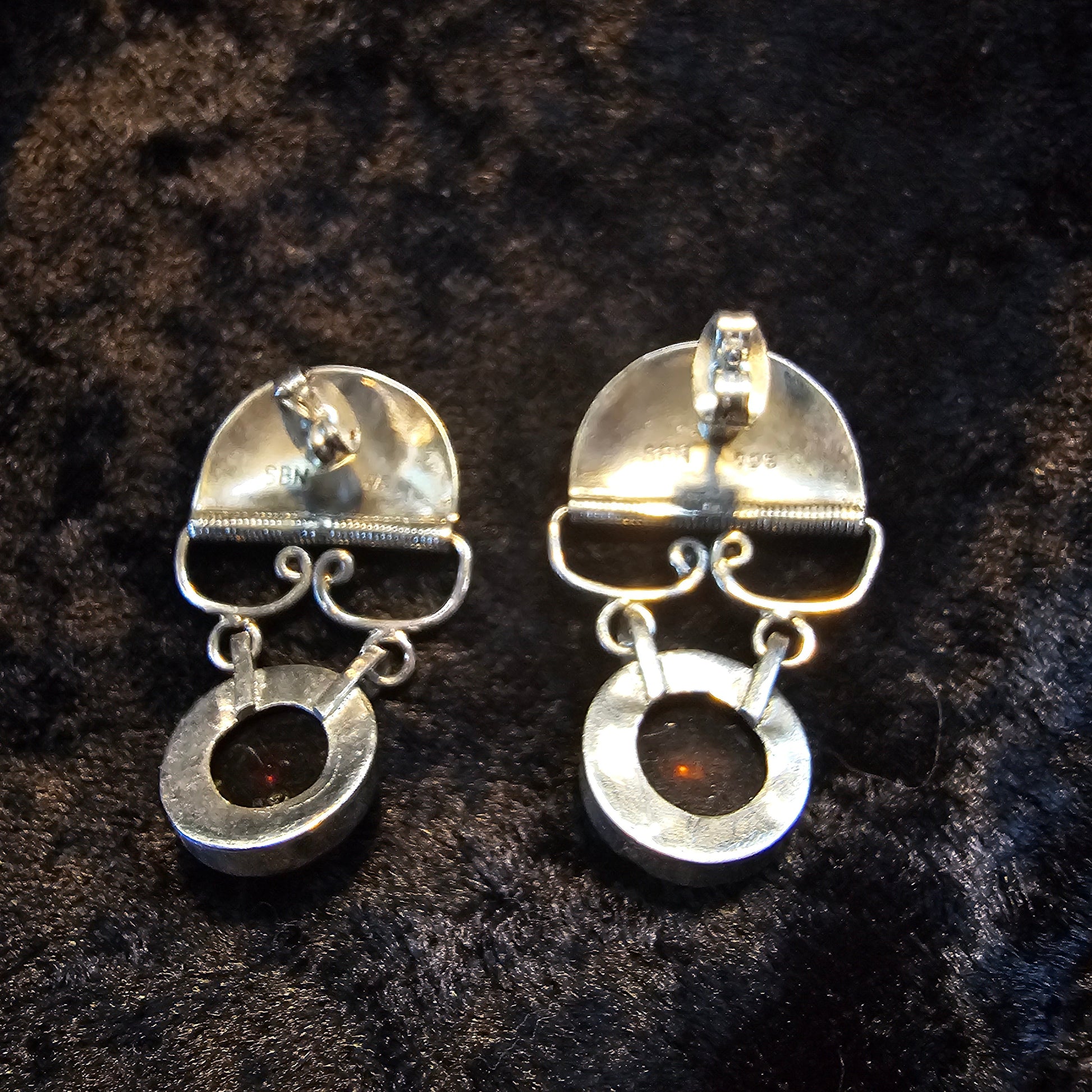 Sun Post Earrings ~ Amber with a A Touch of Gold - Khandava