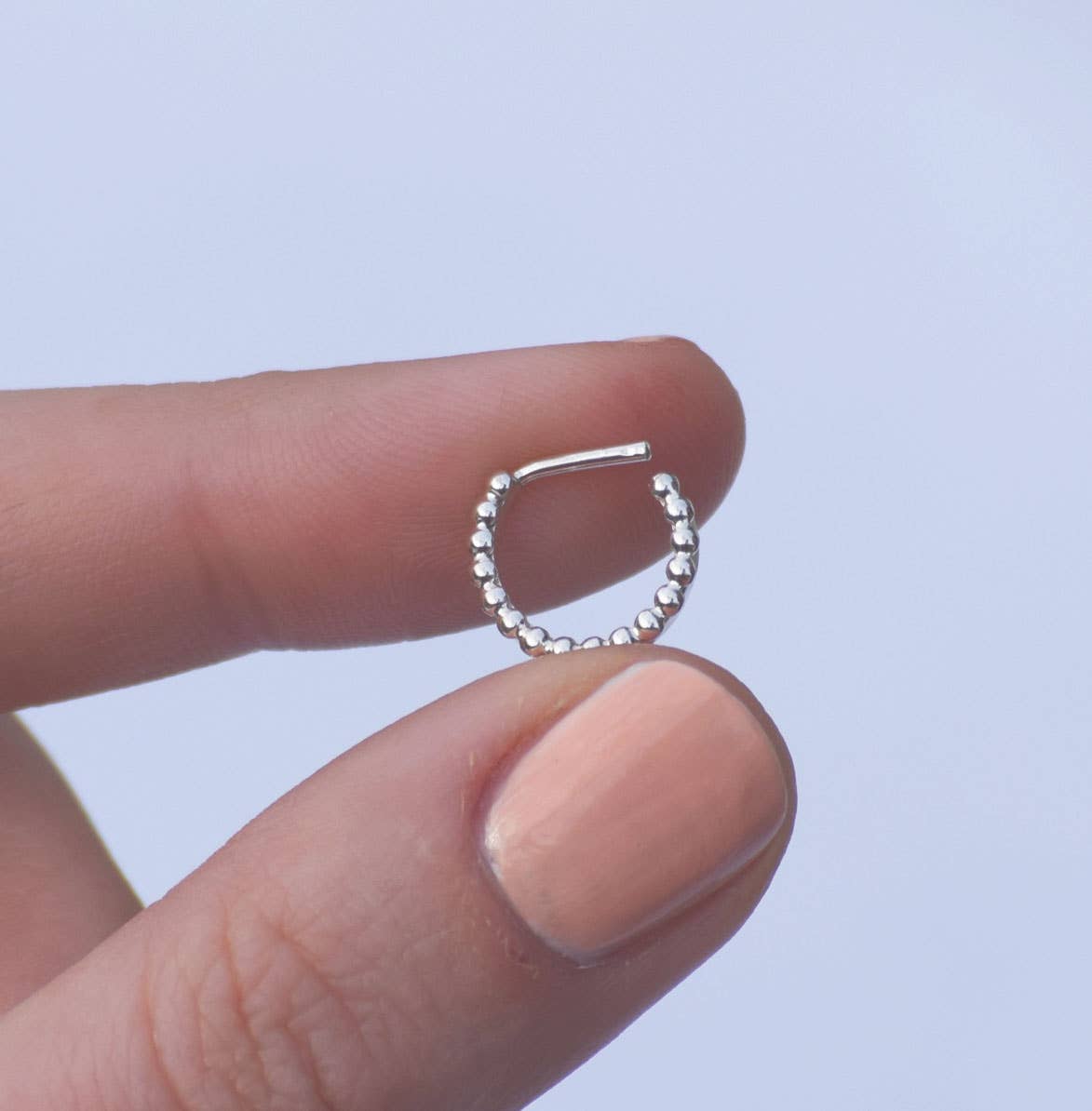 Thin Beaded Septum Ring - Khandava