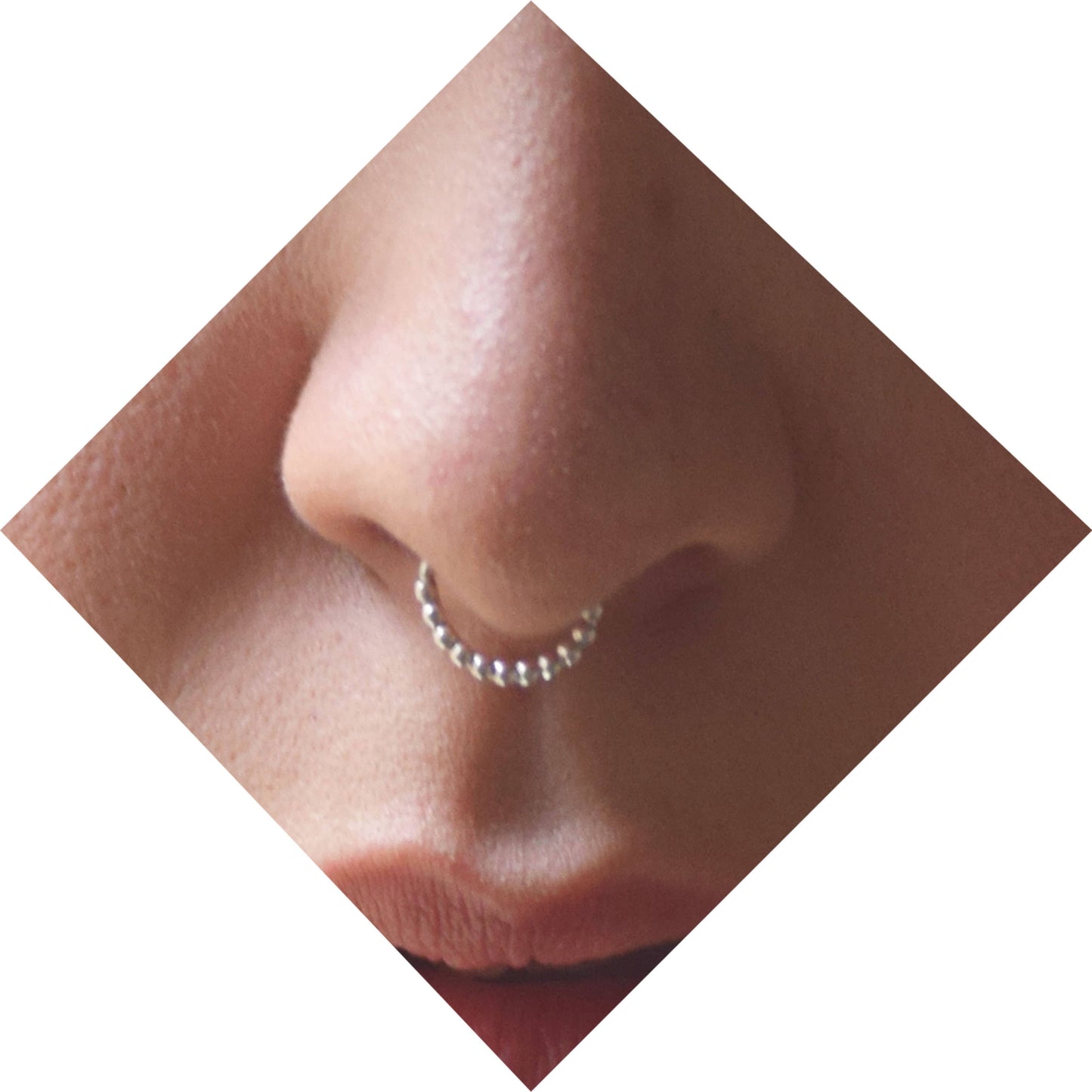 Thin Beaded Septum Ring - Khandava