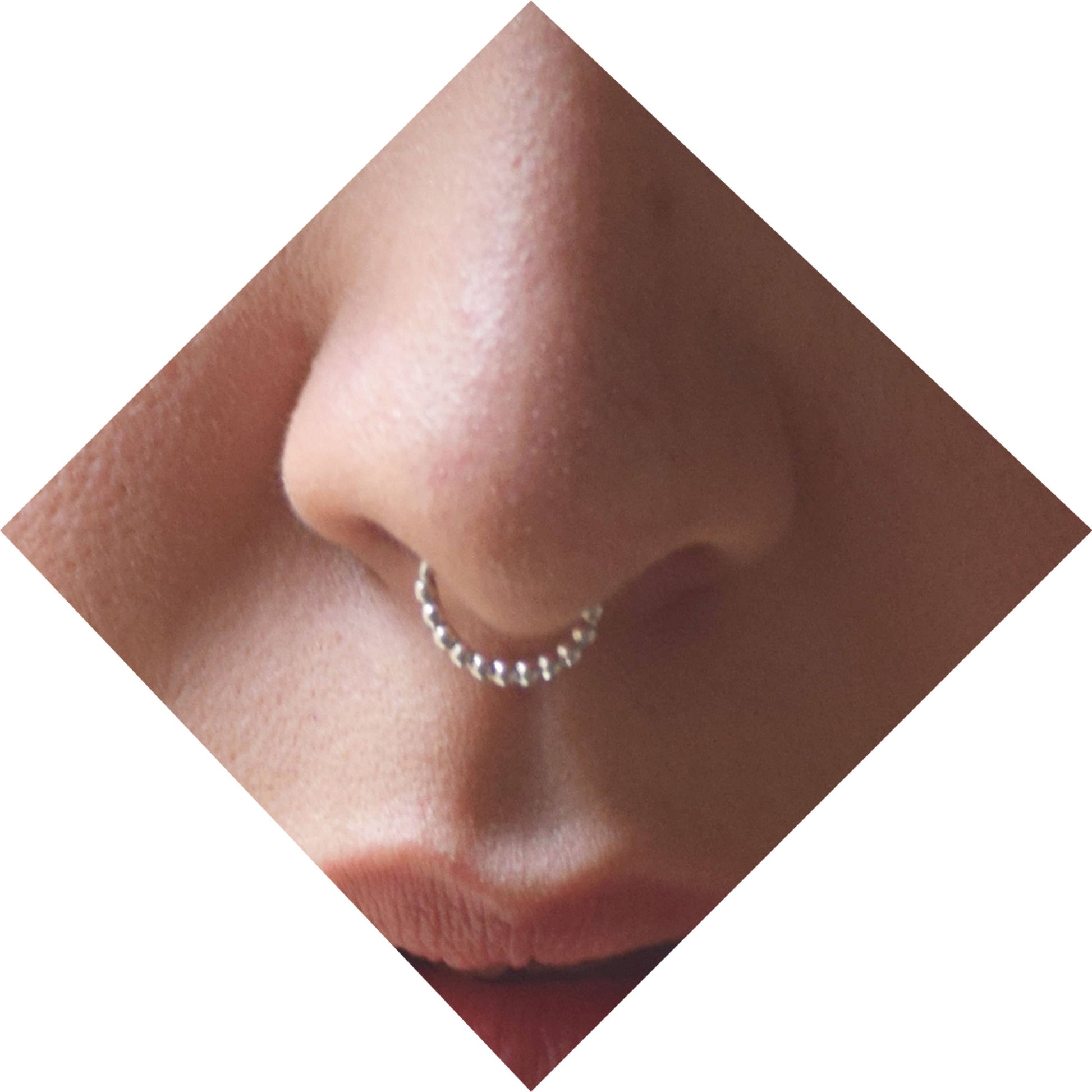 Thin Beaded Septum Ring - Khandava