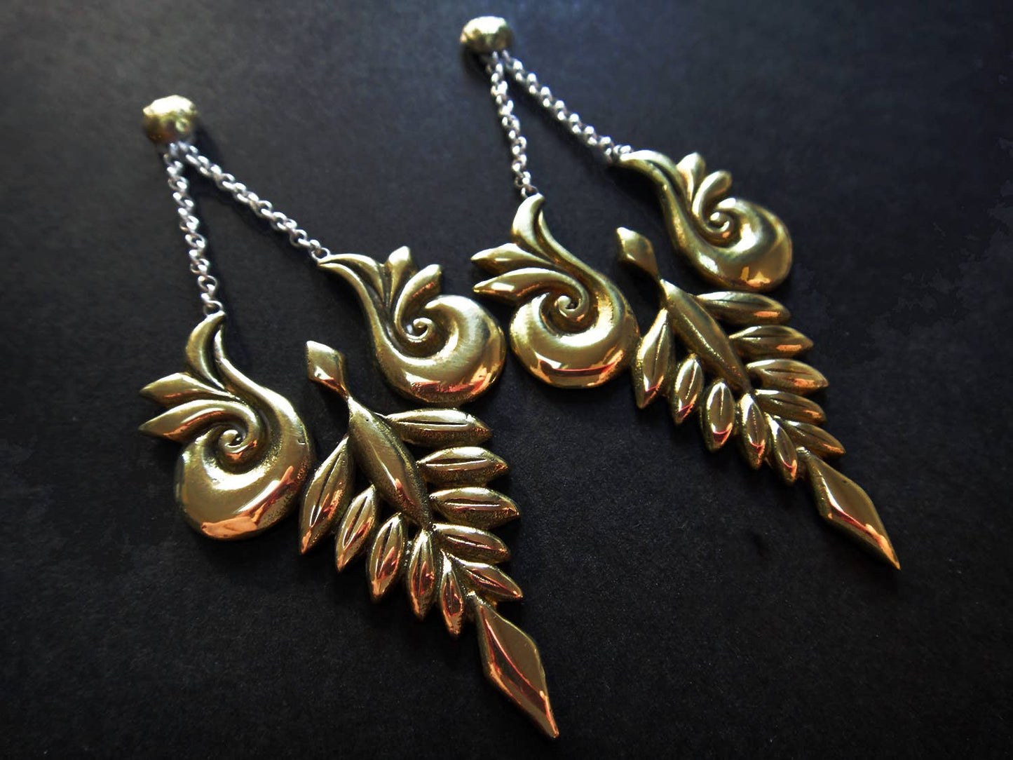 Tika Fleur Brass Earrings - Khandava