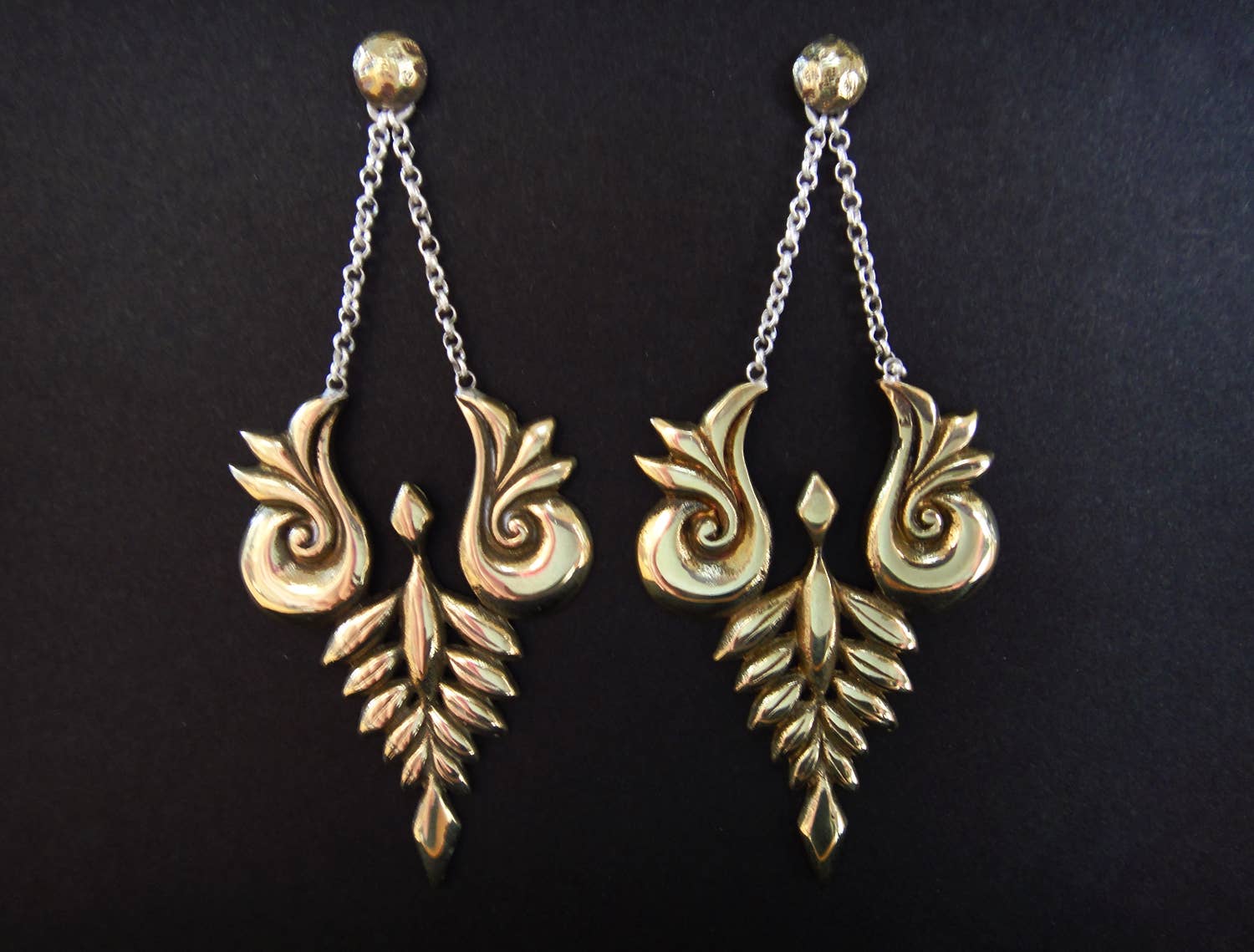 Tika Fleur Brass Earrings - Khandava